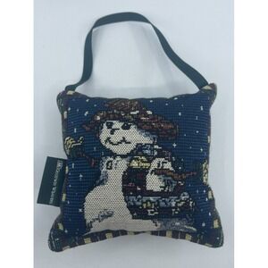 Goodwin Weavers Christmas Tapestry Pillow‎ Snowman Door Hanging Holiday 6x6"